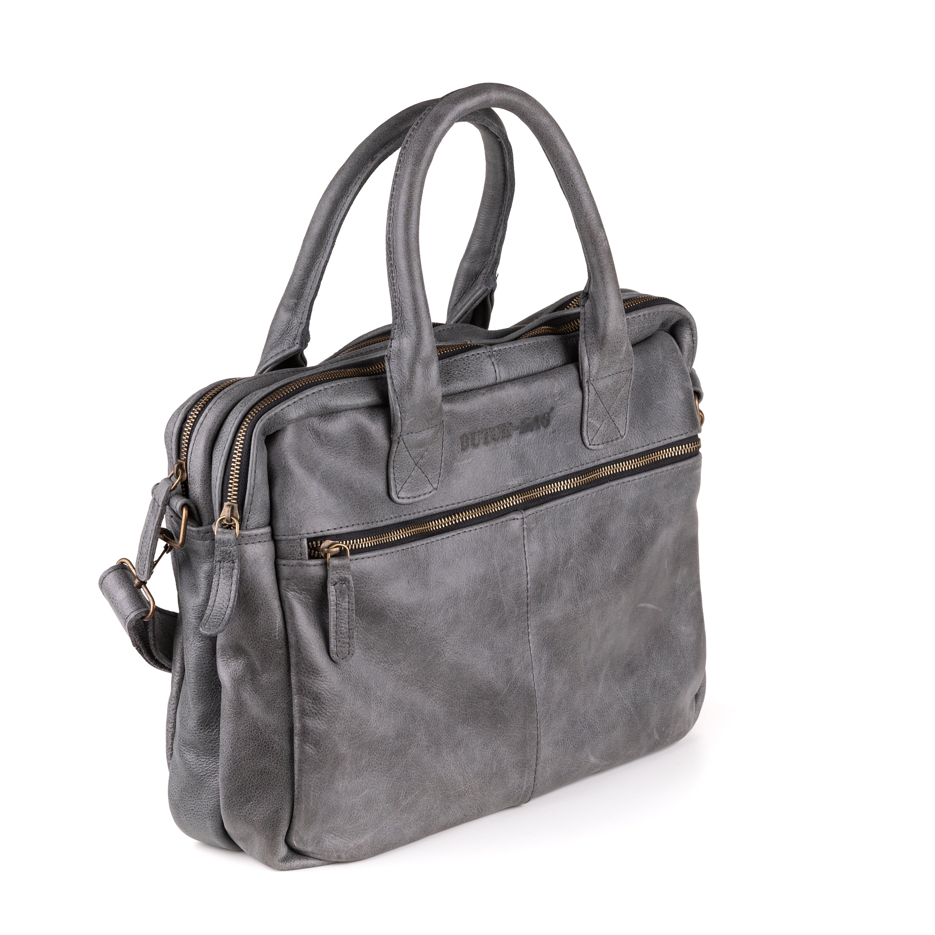 Amsterdam Deri Laptop Çantası 17 İnç - Vintage Grey