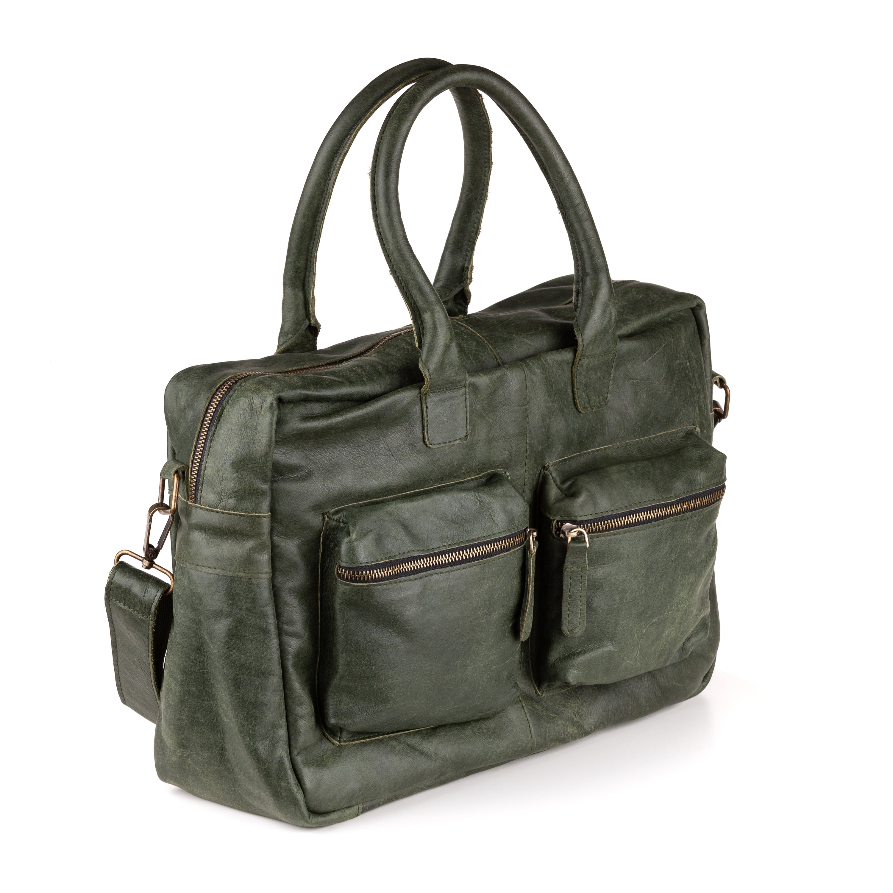 Breda Deri Laptop Çantası 17 İnç - Concrete Green