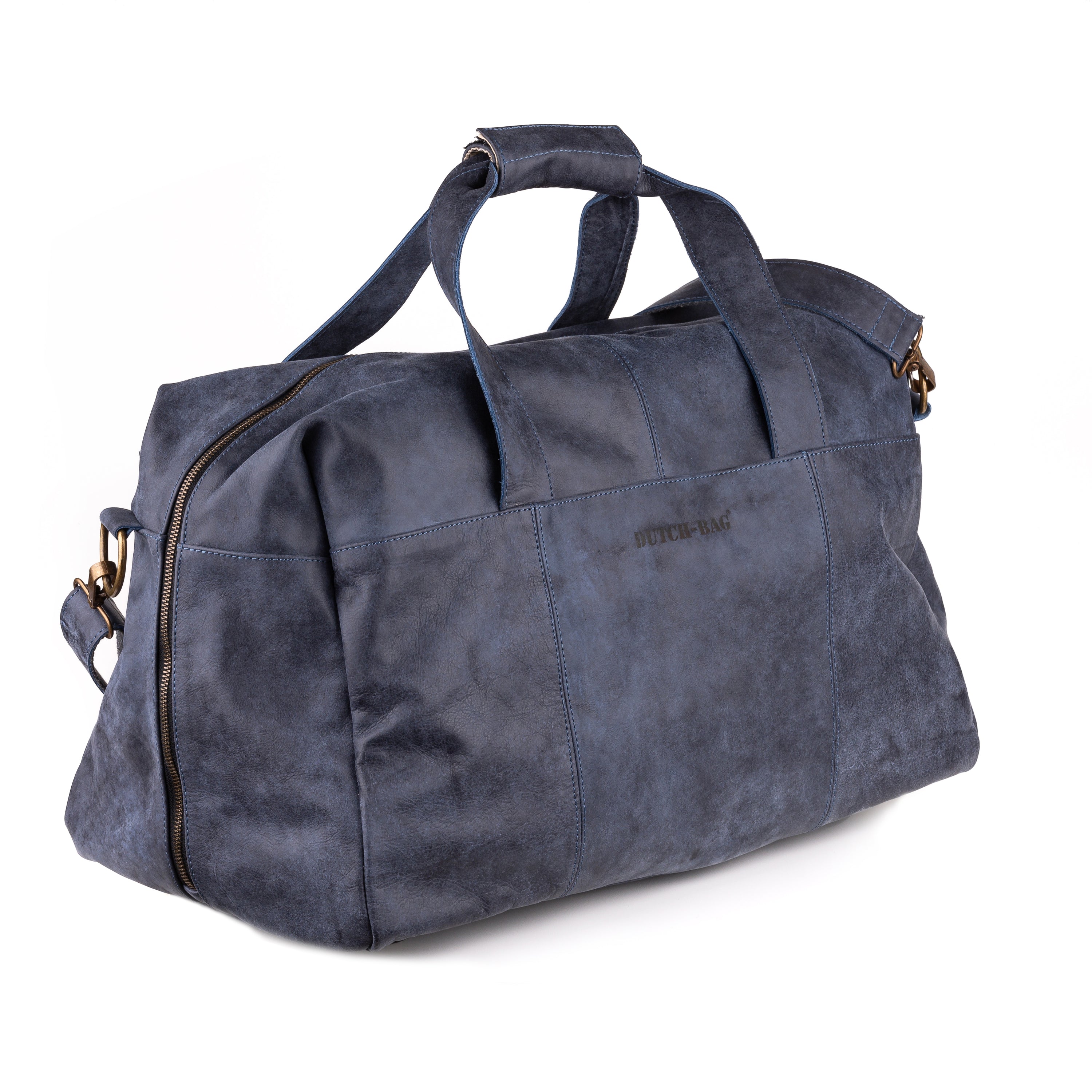 Zwolle Deri Spor ve Seyahat Çantası - Concrete Denim (Blue)