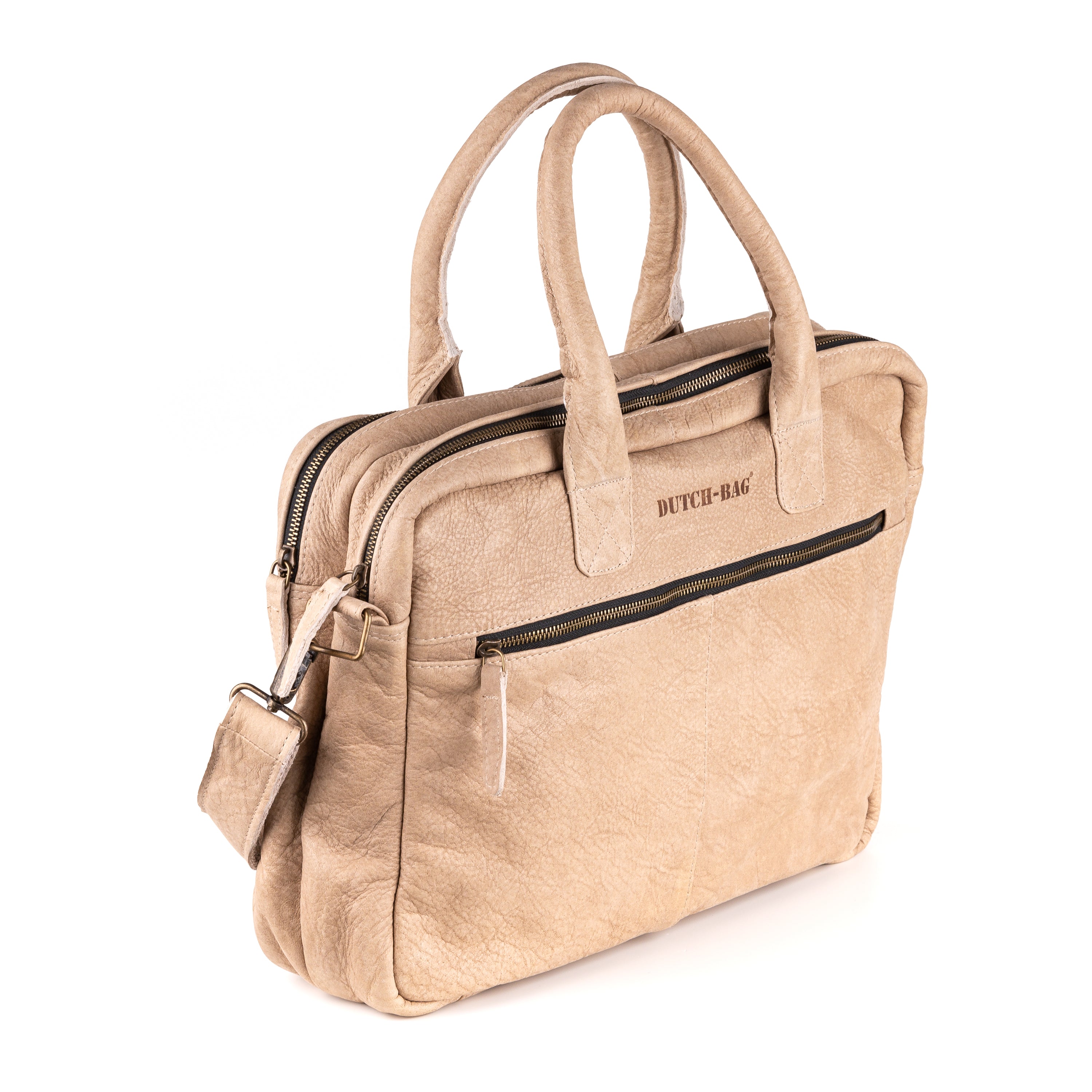 Amsterdam Deri Laptop Çantası 17 İnç - Kenia Taupe