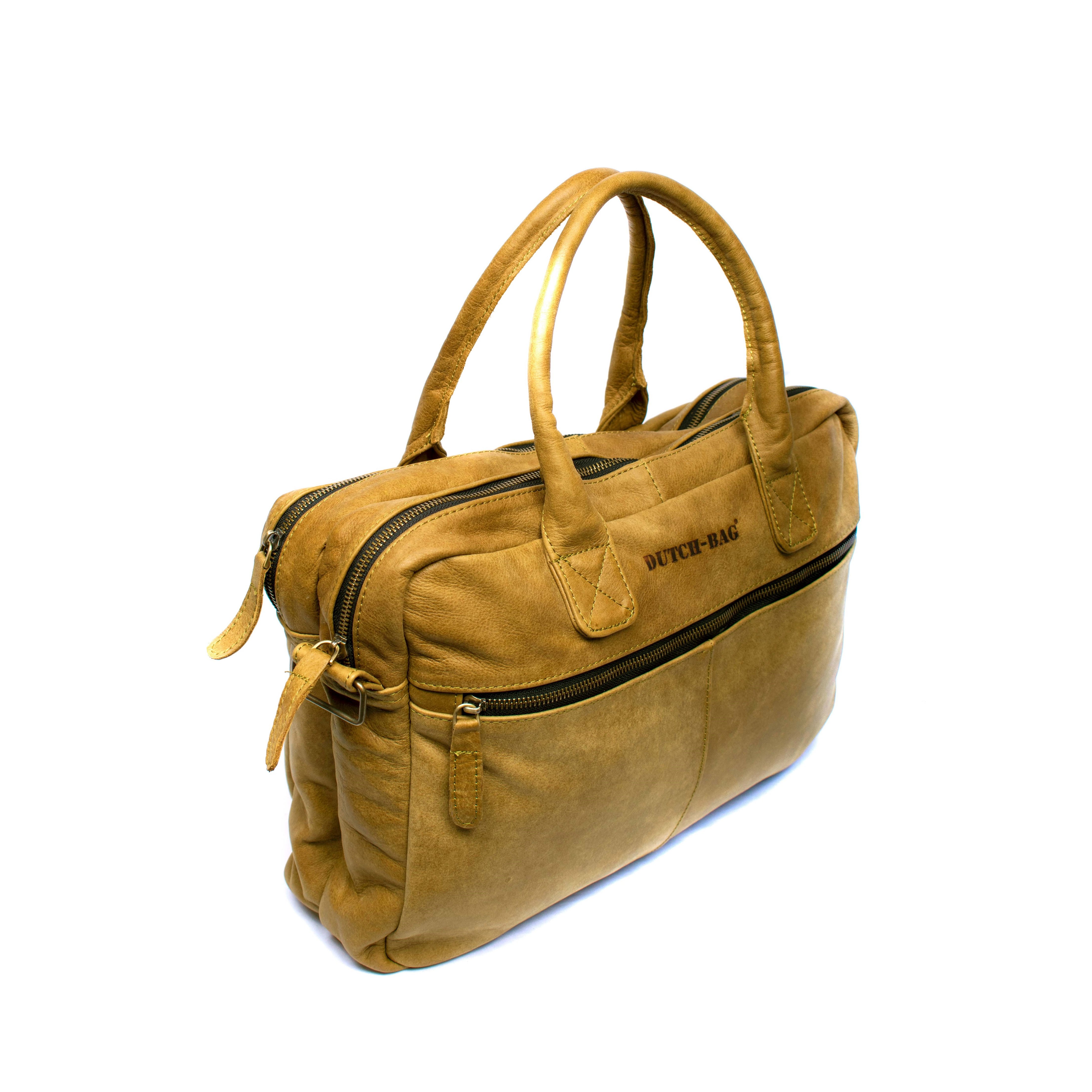 Amsterdam Deri Laptop Çantası 17 İnç - Concrete Avocado