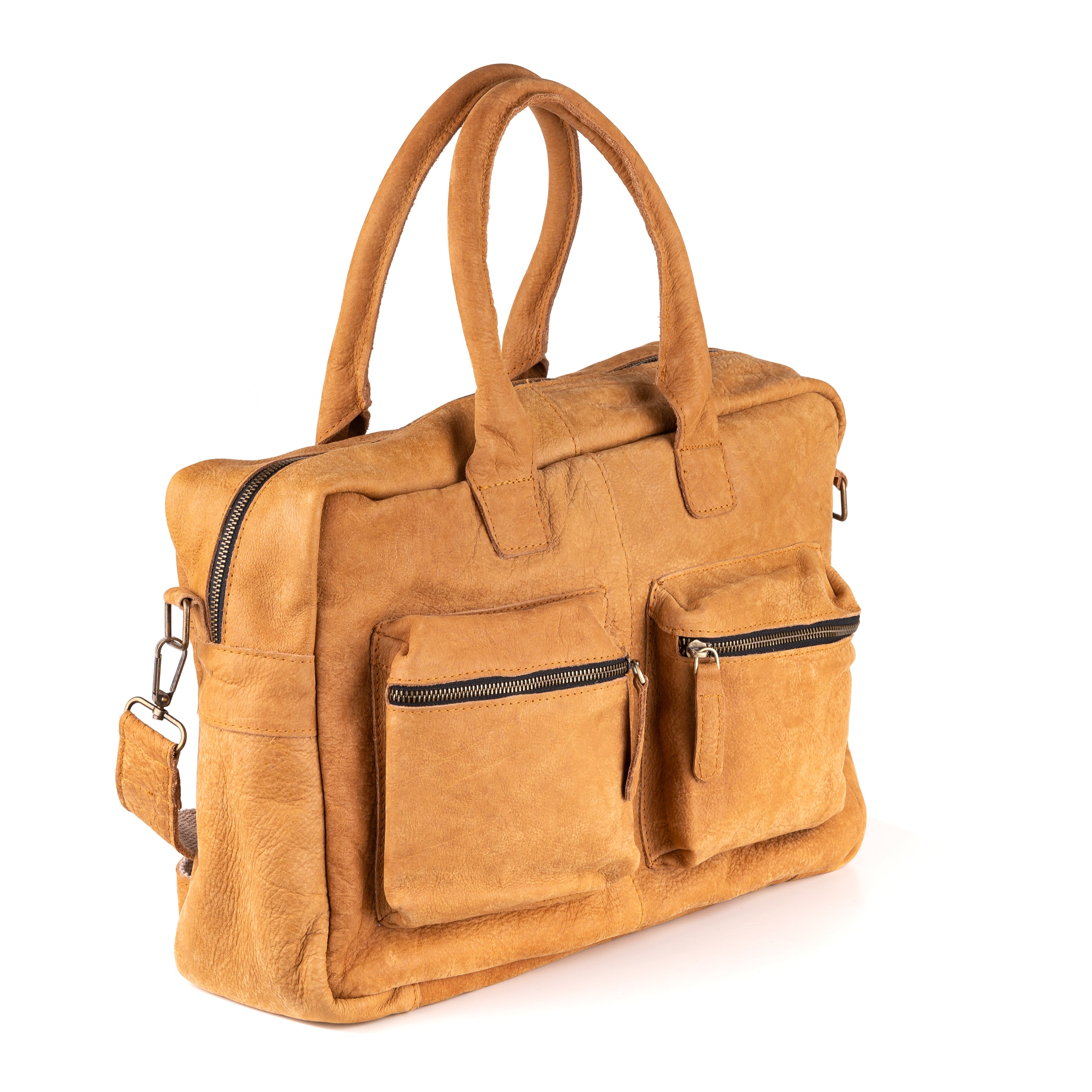 Breda Deri Laptop Çantası 17 İnç - Kenia Cognag