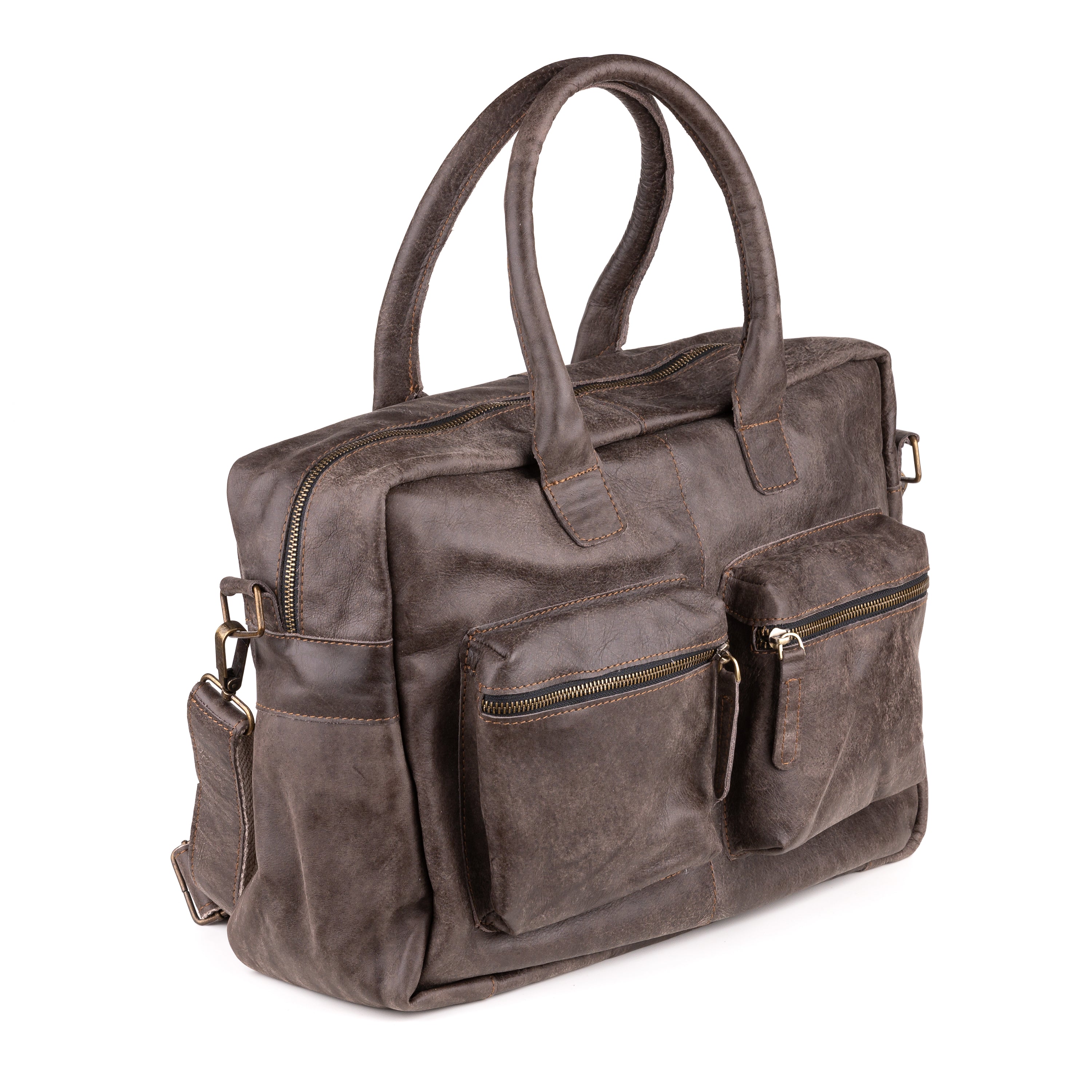 Breda Deri Laptop Çantası 17 İnç - Concrete Espresso