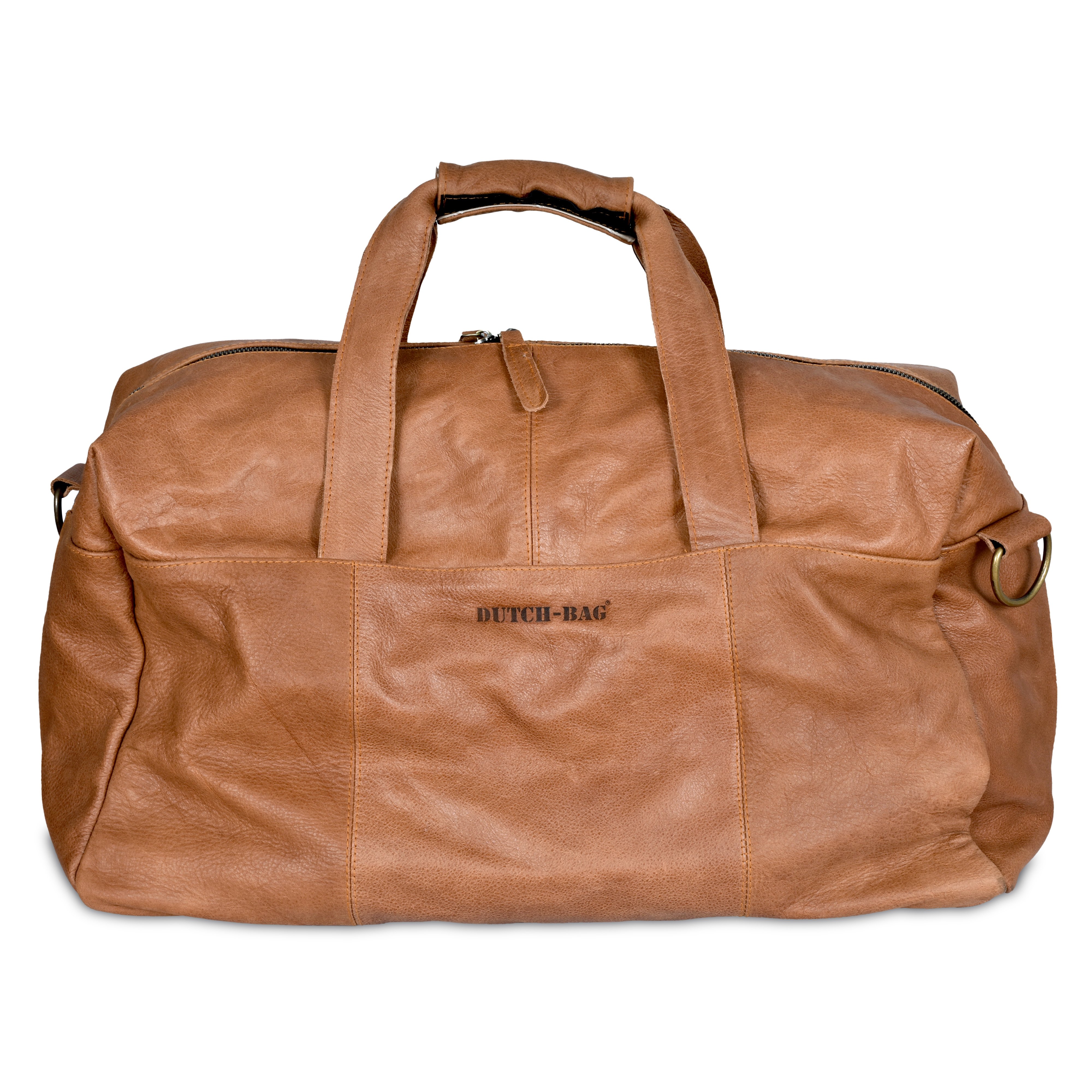 Zwolle Deri Spor ve Seyahat Çantası - Vintage Cognac