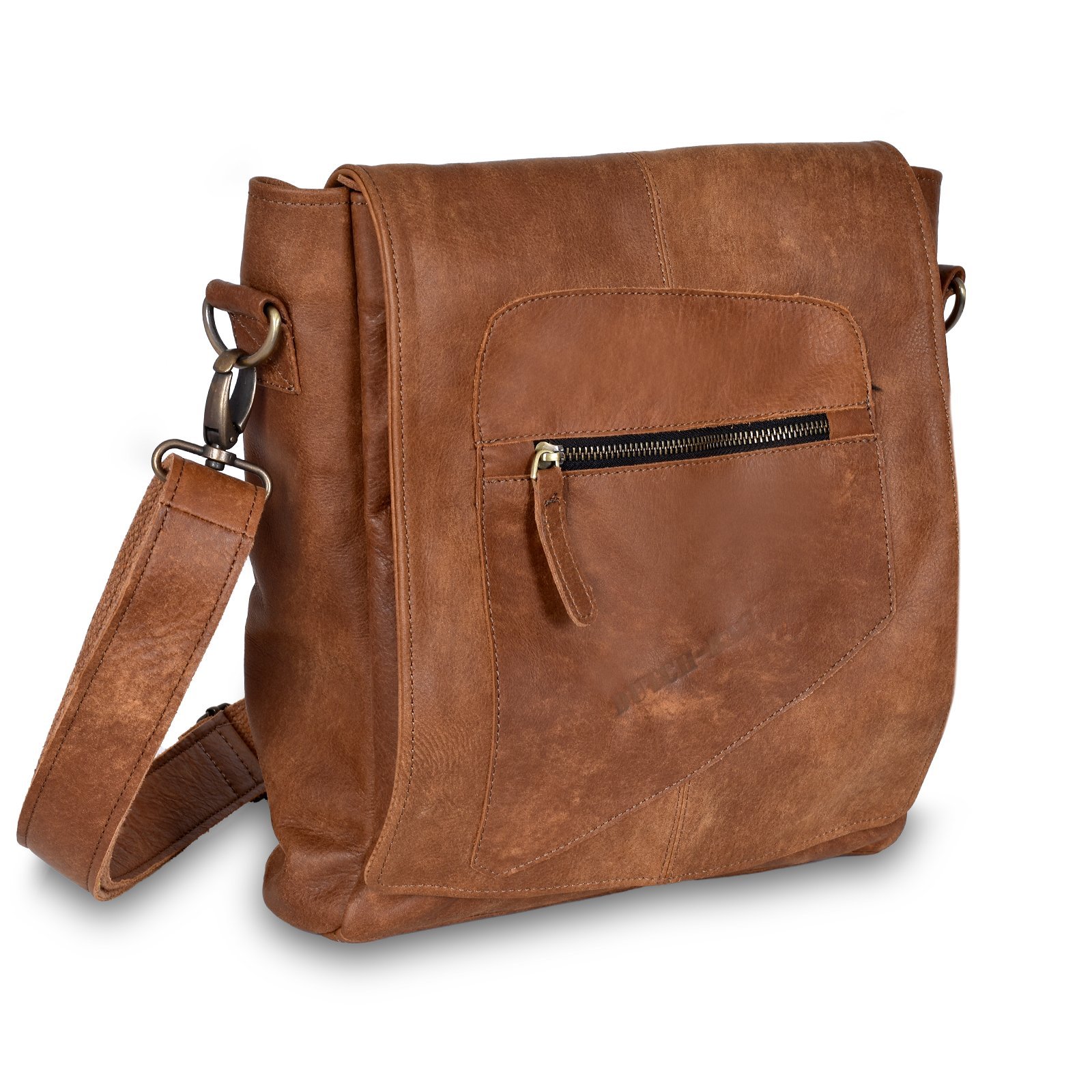 Nijmegen Deri Postacı Çantası - Concerete Sudan Brown
